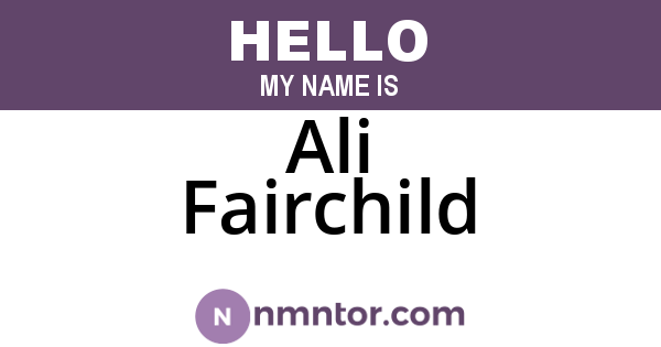 Ali Fairchild