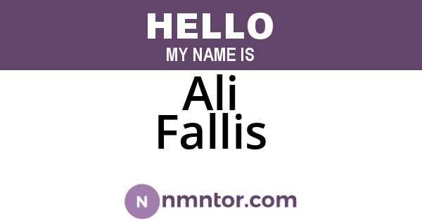 Ali Fallis