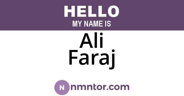 Ali Faraj