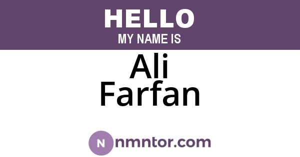 Ali Farfan