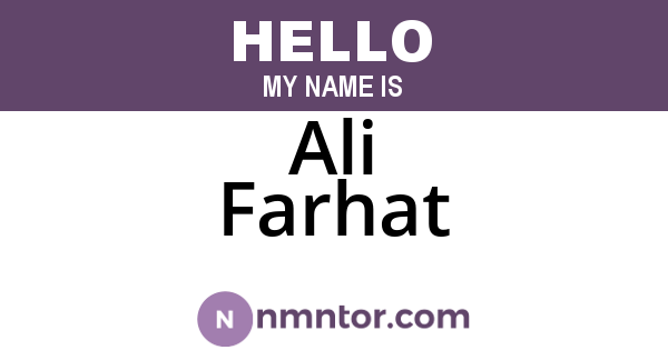Ali Farhat