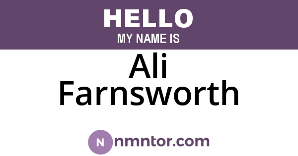 Ali Farnsworth