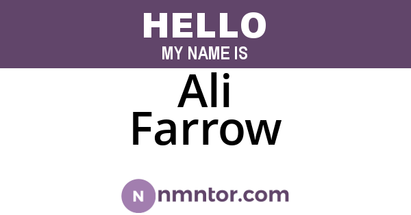 Ali Farrow