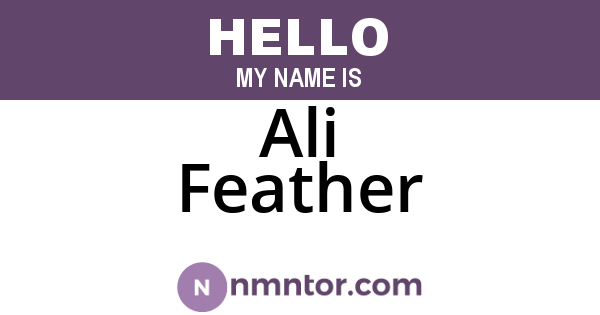 Ali Feather