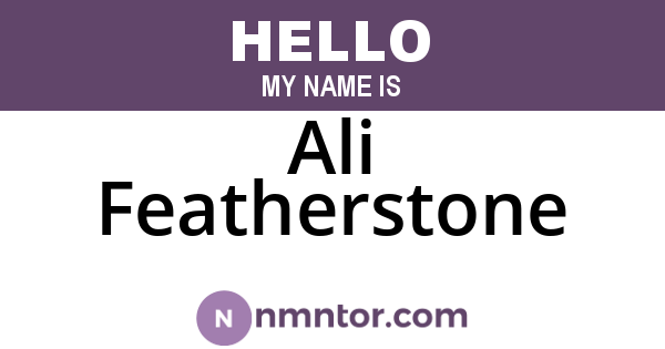Ali Featherstone