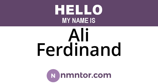 Ali Ferdinand