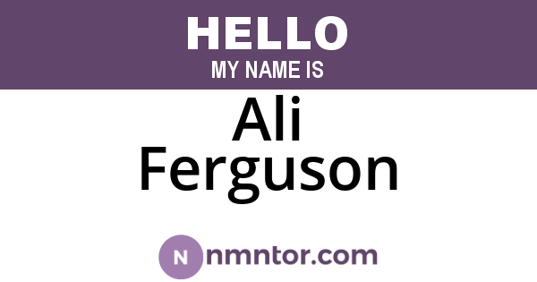 Ali Ferguson