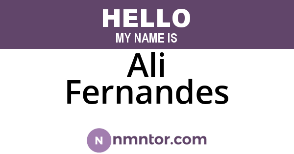 Ali Fernandes