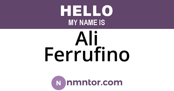 Ali Ferrufino