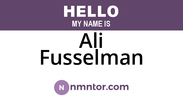 Ali Fusselman
