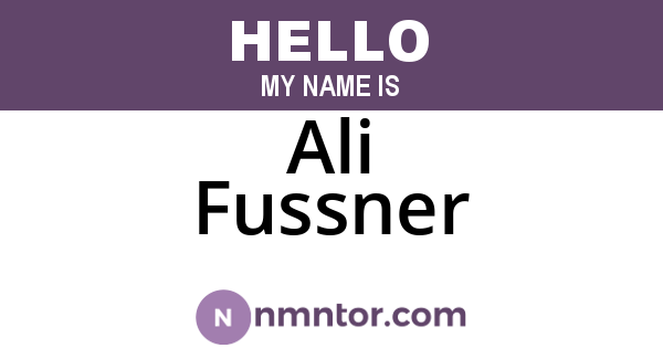 Ali Fussner