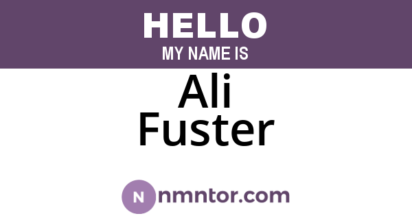 Ali Fuster