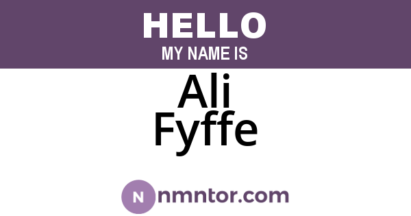Ali Fyffe