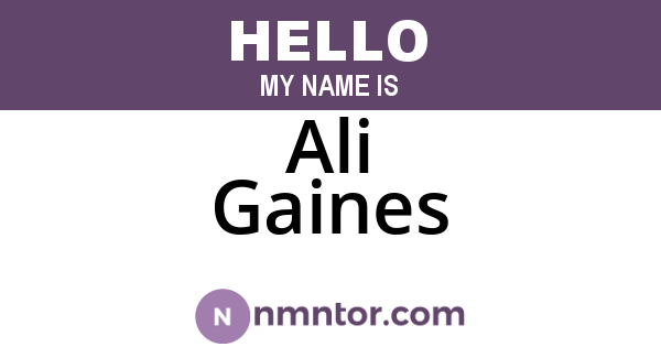 Ali Gaines