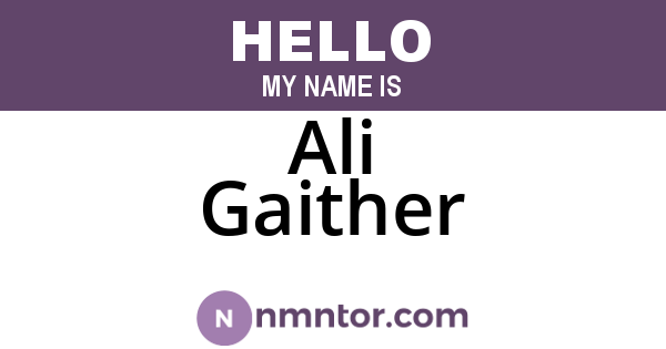Ali Gaither