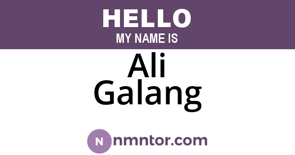 Ali Galang