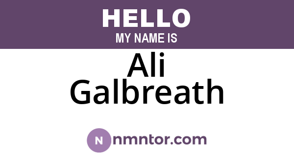 Ali Galbreath