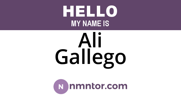 Ali Gallego