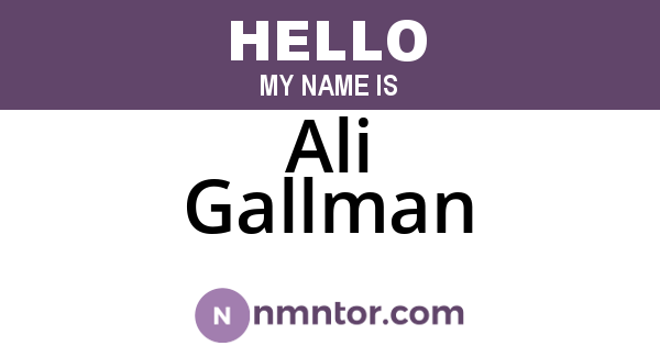 Ali Gallman