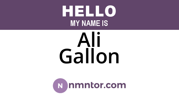 Ali Gallon