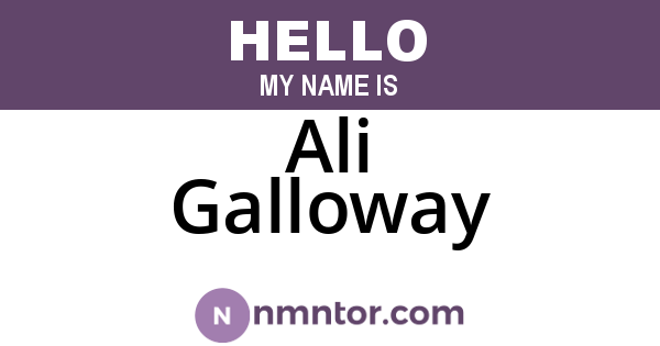Ali Galloway