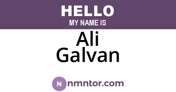 Ali Galvan
