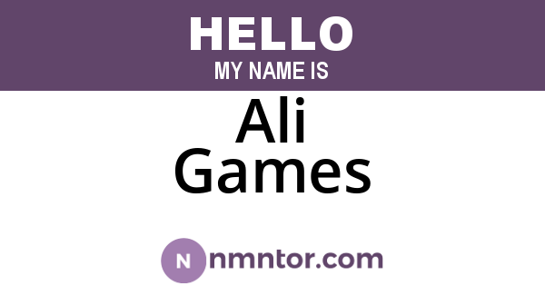 Ali Games