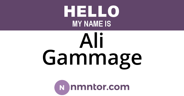 Ali Gammage
