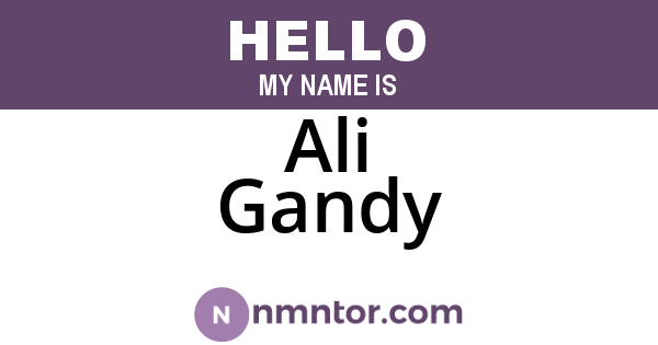 Ali Gandy