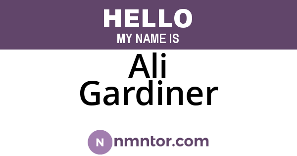 Ali Gardiner