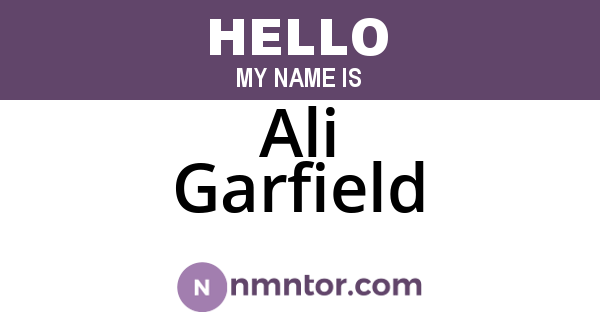 Ali Garfield