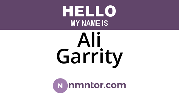 Ali Garrity