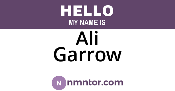 Ali Garrow