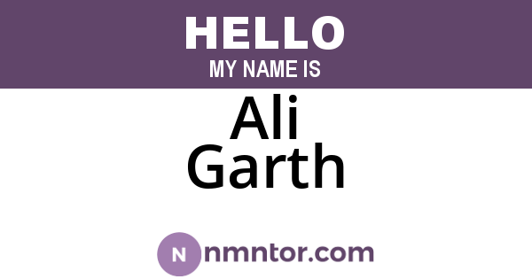 Ali Garth