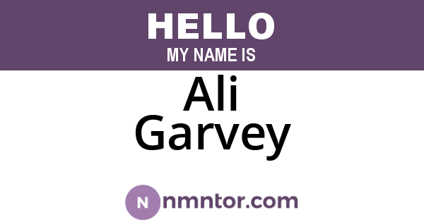 Ali Garvey