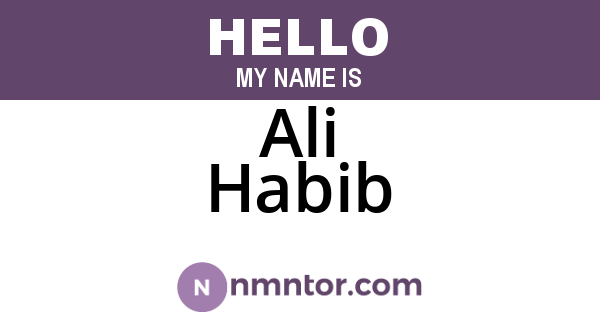 Ali Habib