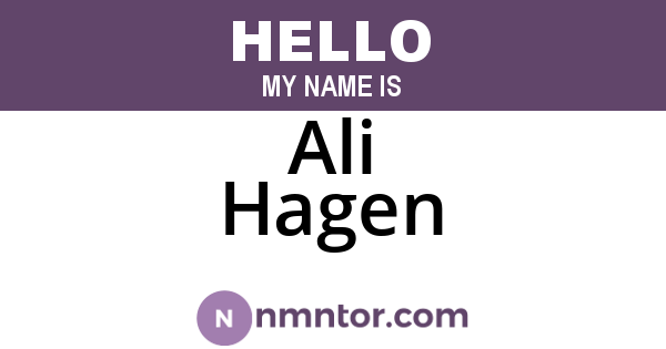 Ali Hagen