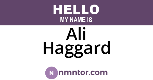 Ali Haggard