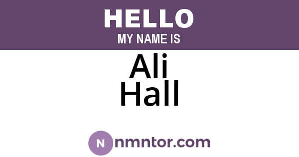 Ali Hall