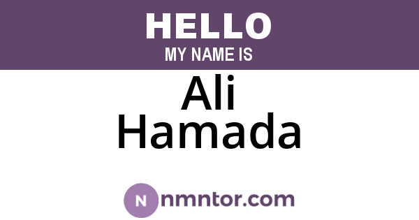Ali Hamada