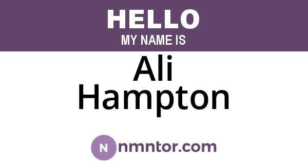Ali Hampton