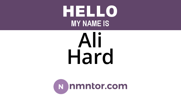 Ali Hard