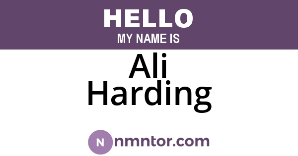 Ali Harding