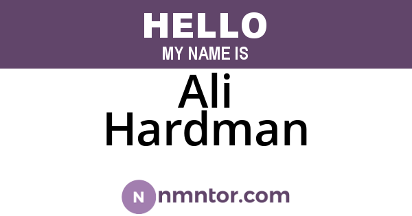 Ali Hardman