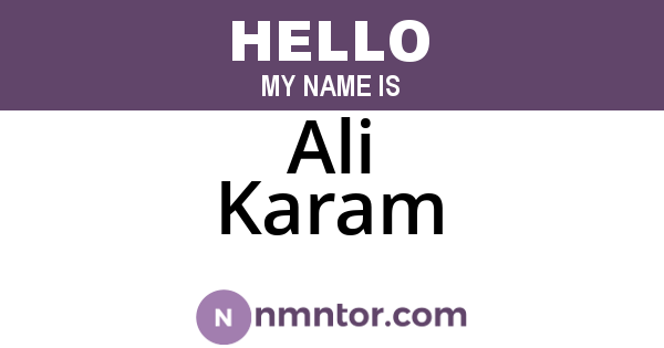 Ali Karam