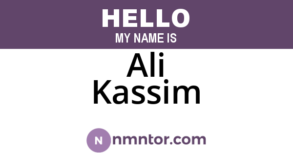 Ali Kassim