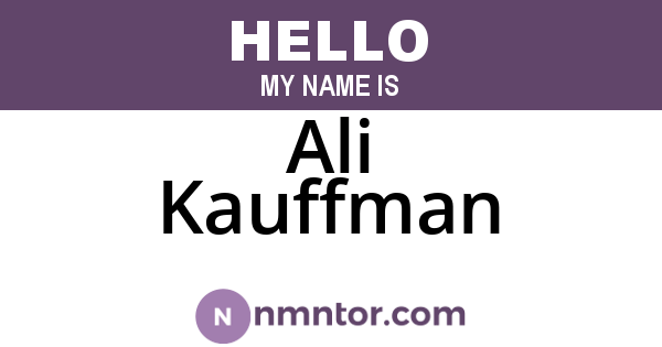 Ali Kauffman