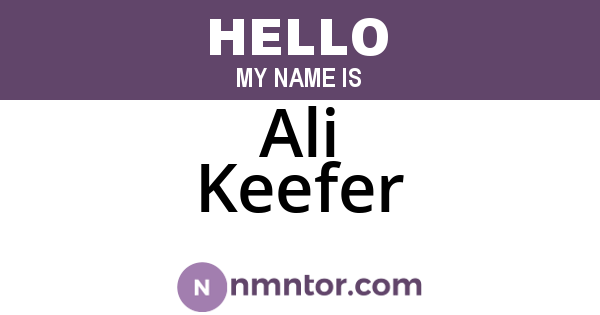 Ali Keefer