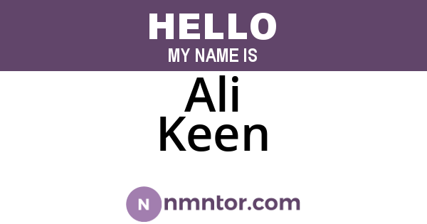 Ali Keen