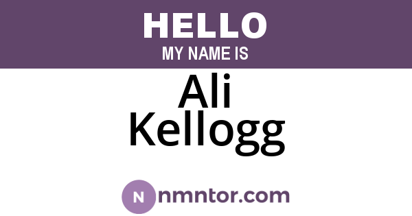 Ali Kellogg